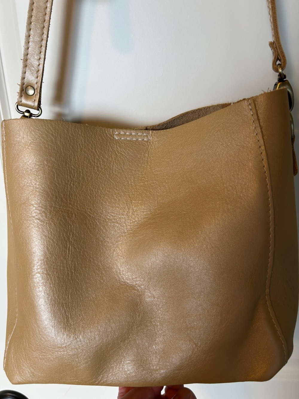 Portland Leather Goods Butterfly Bucket Bag, Champagne - Picture 2 of 8